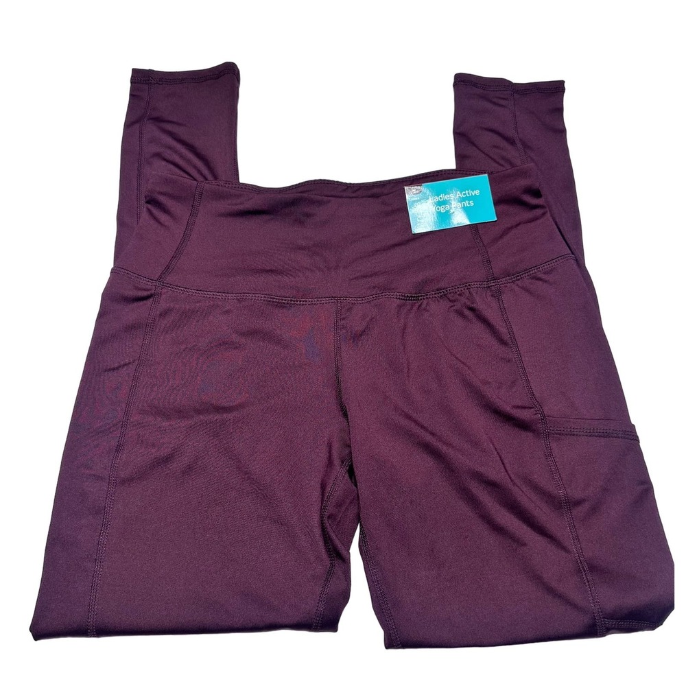 NWT Crane Maroon Active Yoga Pants Womens Size Small